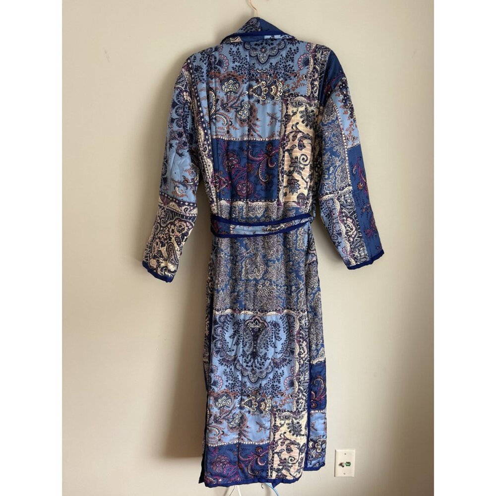 NEW Free People Intimately In Your Dream Robe Blue Paisley Size S $299 [jb] - Picture 5 of 9